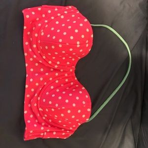 Hot Pink polka dot BIKINI Top